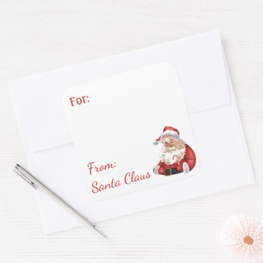 Plezier Van Santa Claus Custom NAME cadeau sticker (Envelop)