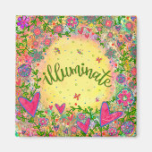 Plezier Verlicht Floral Moderne Inspirativiteit Magneet (Voorkant)