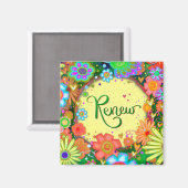 Plezier Vernieuw  Floral Modern Inspirity Magneet (Voorkant / Achterkant)