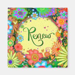 Plezier Vernieuw  Floral Modern Inspirity Magneet
