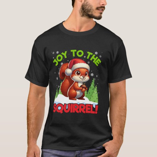Plezier voor de Eekhoorn Kerstman Hoed Lights Aco T-shirt (Voorkant)