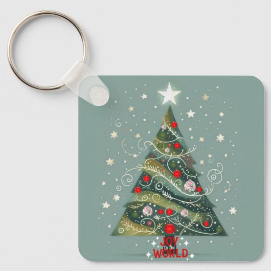 Plezier voor de kerstboom sleutelhanger (Voorkant)