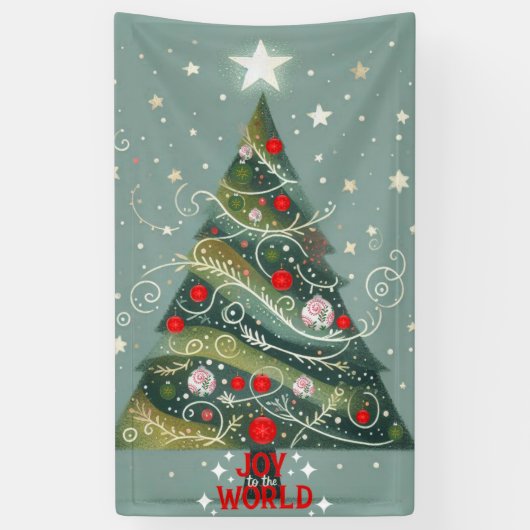 Plezier voor de kerstboom spandoek (Verticaal)