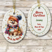 Plezier voor de Pommerse puppy Keramisch Ornament