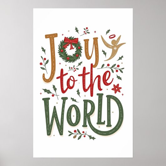 Plezier voor de wereld Christmas Poster Wall Art (Voorkant)