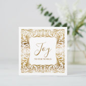 Plezier voor de wereld Custom Elegant Golden Chris Feestdagenkaart (Staand voorkant)