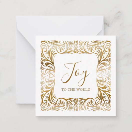 Plezier voor de wereld Custom Elegant Golden Chris Notitiekaartje (Voorkant)