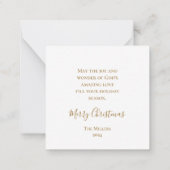 Plezier voor de wereld Custom Elegant Golden Chris Notitiekaartje (Achterkant)