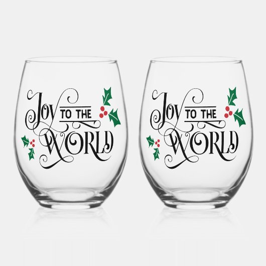 Plezier voor de wereld Kerstcadeau Wijnglas Zonder Voet (Voorkant)