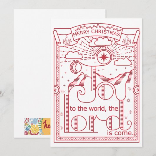 Plezier voor de wereld Kerstfeest Advent Kaart (Voorkant / Achterkant)