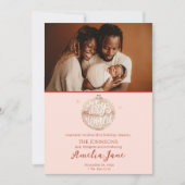 Plezier voor de Wereld Kerstmis Geboorteaankondigi Kaart (Voorkant)