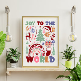 Plezier voor de wereld Kerstmis Moderne iconen typ Perfect Poster