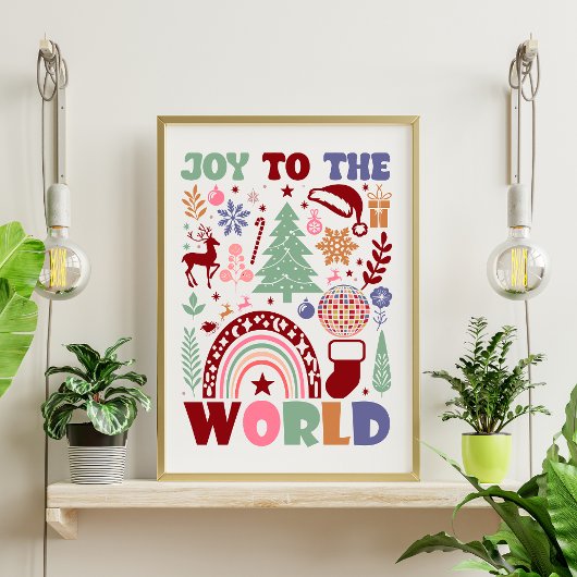 Plezier voor de wereld Kerstmis Moderne iconen typ Perfect Poster