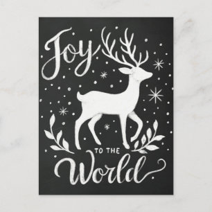 Plezier voor de Wereld Kerstmis Rendier krijtbord Briefkaart