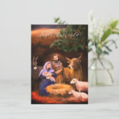 Plezier voor de wereld, kerststal, kerstkaart (Staand voorkant)