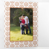 Plezier voor de wereld koper glitter Kerstmis Drieluik Wenskaart (Binnenzijde eerst)