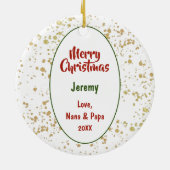 Plezier voor de Wereld Pug Puppies in Basket Keramisch Ornament (Achterkant)