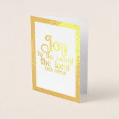 Plezier voor de wereld Religieus Kerstgoud Folie Kaarten (Voorkant)