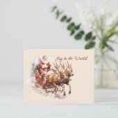 Plezier voor de wereld Santa Sleigh Rendier Rushin Briefkaart (Staand voorkant)
