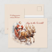 Plezier voor de wereld Santa Sleigh Rendier Rushin Briefkaart (Voorkant / Achterkant)