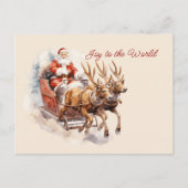 Plezier voor de wereld Santa Sleigh Rendier Rushin Briefkaart (Voorkant)