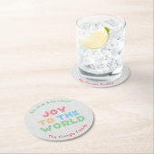 Plezier voor de wereld Typografie Kerstmis Ronde Kartonnen Onderzetter (Insitu)