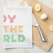 Plezier voor de wereld Typografie Kerstmis Theedoek (Quarter Fold)