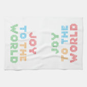 Plezier voor de wereld Typografie Kerstmis Theedoek (Horizontaal)