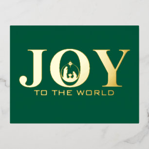 Plezier voor de World Nativity Gold Foil Kerstmis Folie Feestdagen Briefkaart