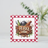 Plezier voor elk doel BBQ-feest Kaart (Staand voorkant)