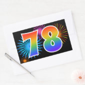 Plezier Vuurwerk + Regenboog Patroon "78" Evenemen Rechthoekige Sticker (Envelop)