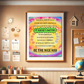 Plezier Wees de Nice Kind Inspirerend School Poster