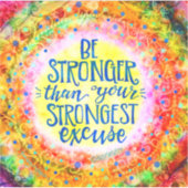 Plezier Wees Sterk Motivatie Inspirativity Trendy Sticker (Voorkant)