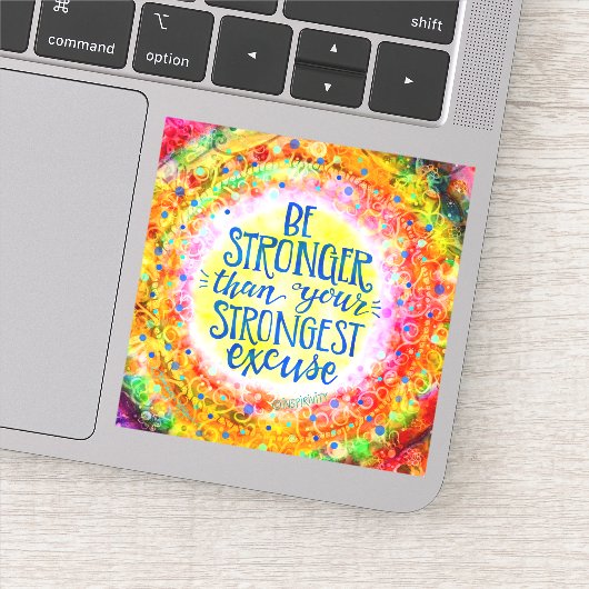 Plezier Wees Sterk Motivatie Inspirativity Trendy Sticker (Detail)