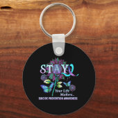 Plezier zelfmoordpreventie bewustzijn blijf je lev sleutelhanger (Voorkant)