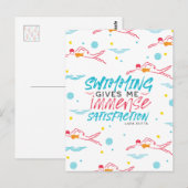 Plezier zwemmen en tevredenheid citaten briefkaart (Voorkant / Achterkant)