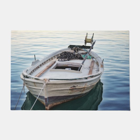 plezierboot met dekmantel bij het meer deurmat (Voorkant)