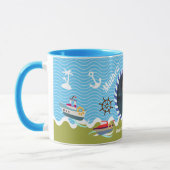 Plezierboten Foto Groen Blauw Mok (Links)