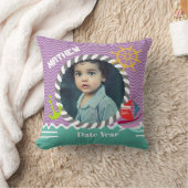 Plezierboten Foto Paars Aqua Kussen (Deken)