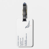 plezierduif bagagelabel (Achterkant verticaal)