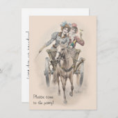 Plezierfeest van het feest van het paard en de wag kaart (Voorkant / Achterkant)