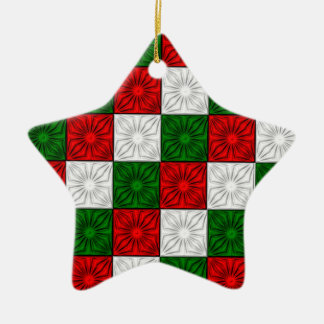Plezierhoeken-Rood-Wit-Groen ORNAMENT van de STAR
