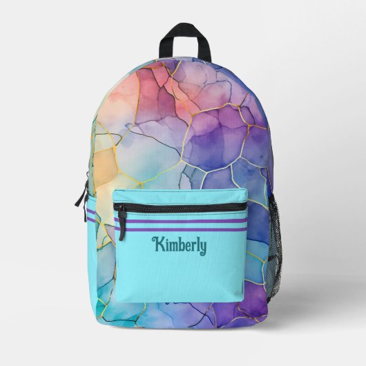 Plezierig en funky Alcohol & Inkt Ontwerp Bedrukte Rugzak (Voorkant)