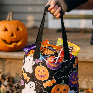 Plezierig Geest & Pompoen Patroon Griezeldag Spel Tote Bag