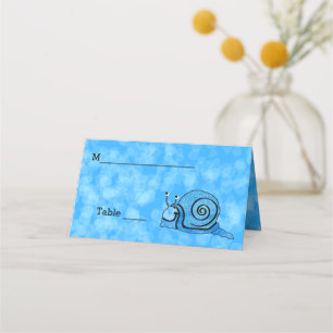 Plezierig Gelukkig Blauw Patroon Slak Helder Aqua Plaatskaartje