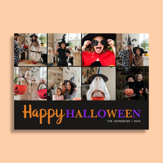 Plezierig Gelukkig Halloween 12 Foto Modern Kaart
