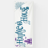 Plezierig Halloween Spokenhuis Spandoek (Verticaal)