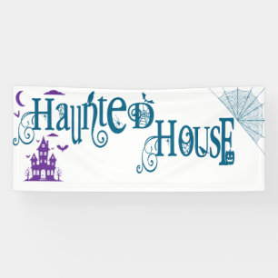 Plezierig Halloween Spokenhuis Spandoek
