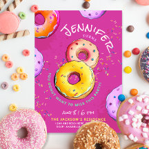 Plezierig Meisje 8e Roze Donut Kleurrijke Spikkels