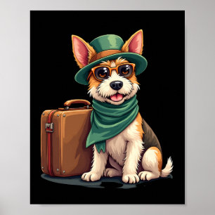Plezierig Reizende Hond met Zak Grafisch voor Koff Poster